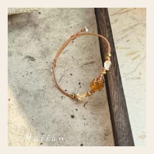Golden Raw Stone Bracelet
