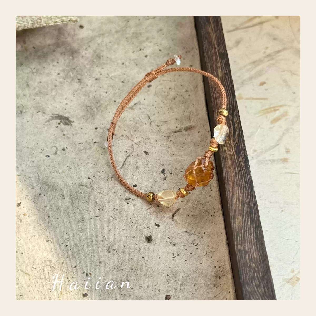 Golden Raw Stone Bracelet