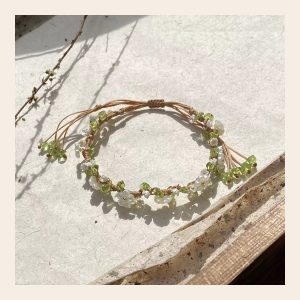 Green Stone Flower Bracelet