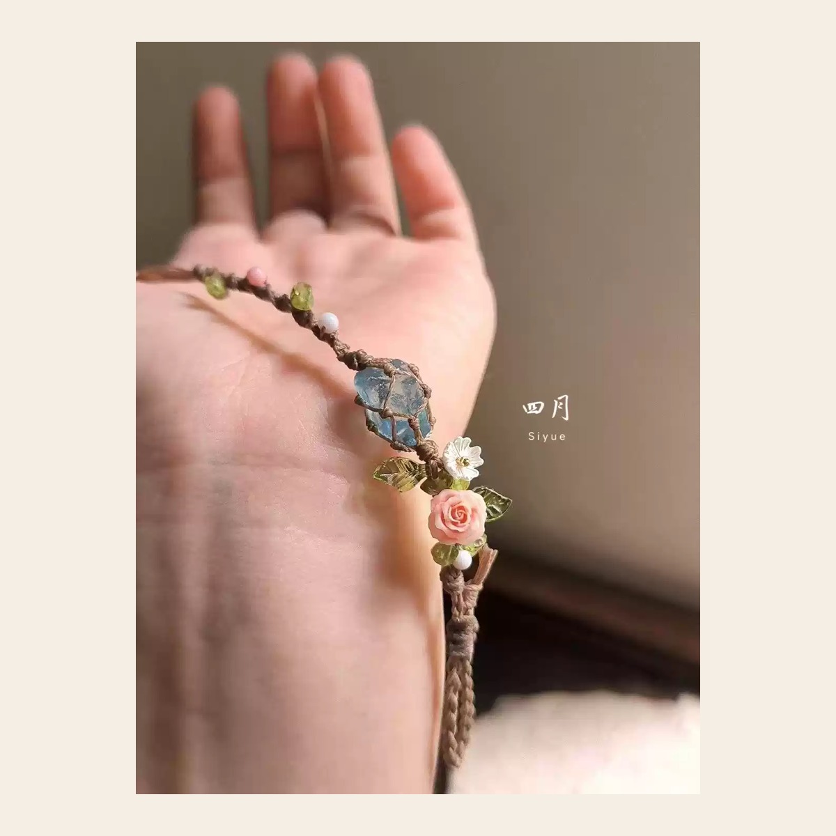 Blue Stone Rose Bracelet - Image 2