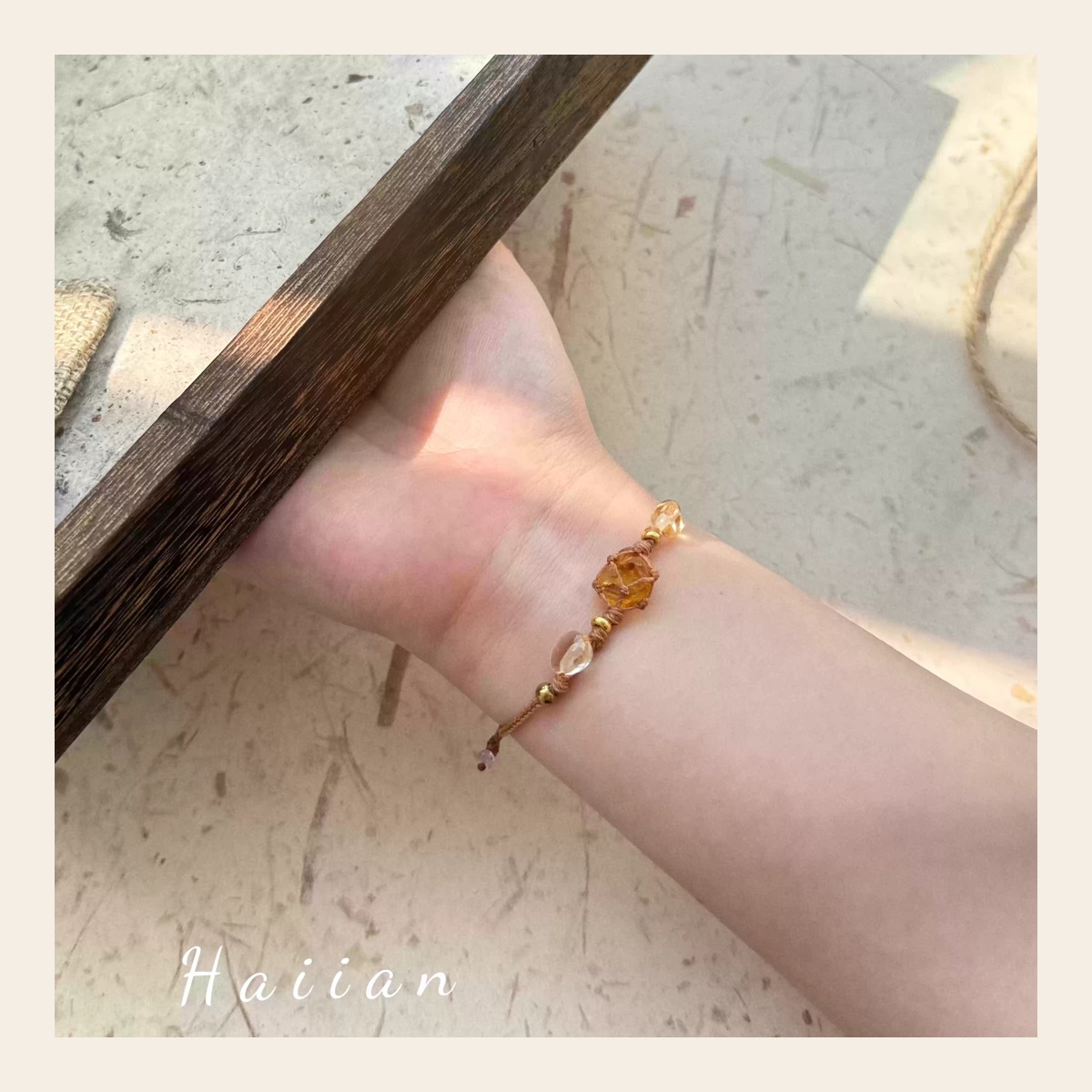 Golden Raw Stone Bracelet - Image 2