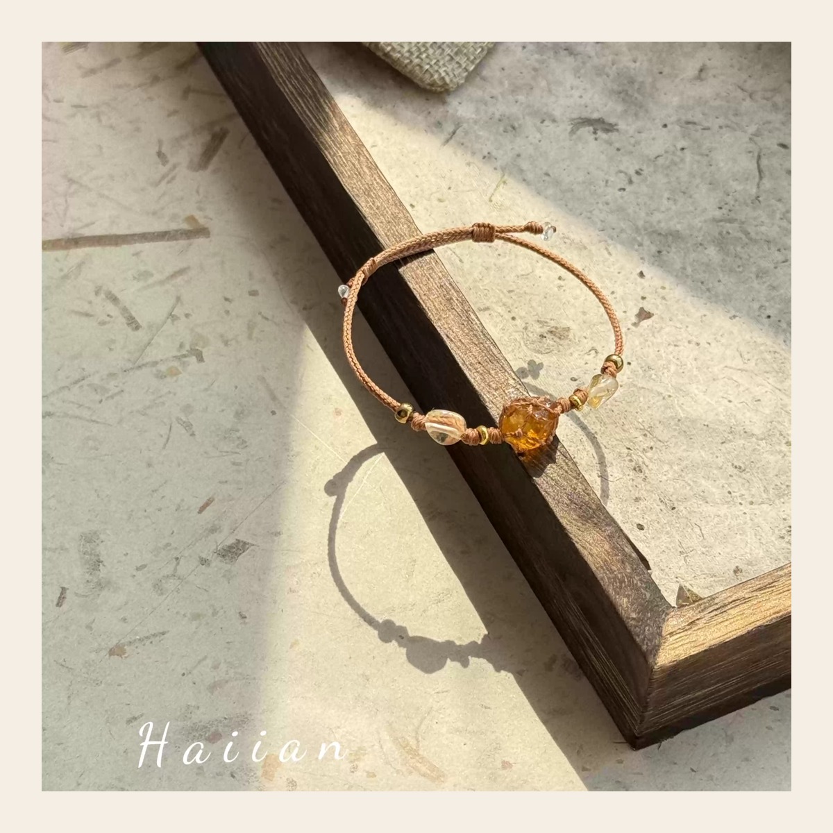 Golden Raw Stone Bracelet - Image 3