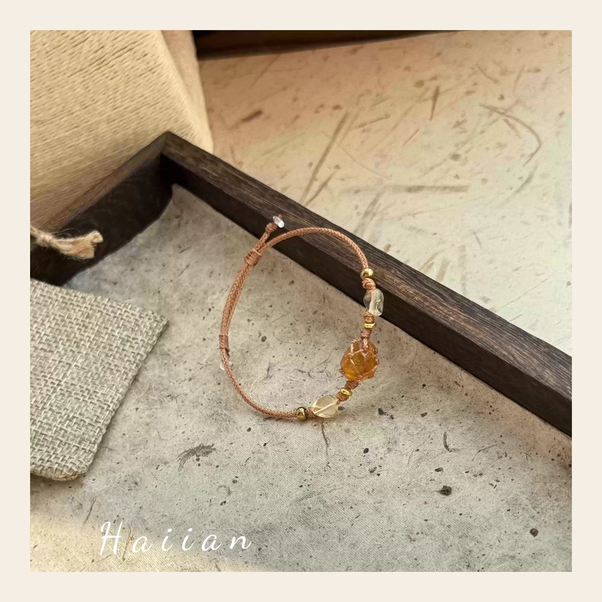 Golden Raw Stone Bracelet - Image 4