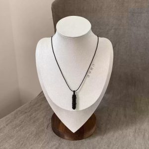 Black Tourmaline Raw Stone Necklace