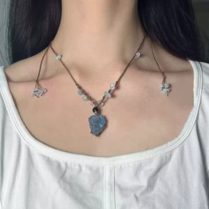 Blue Stone Pendant Necklace