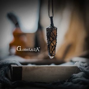 Brown Crystal Point Necklace
